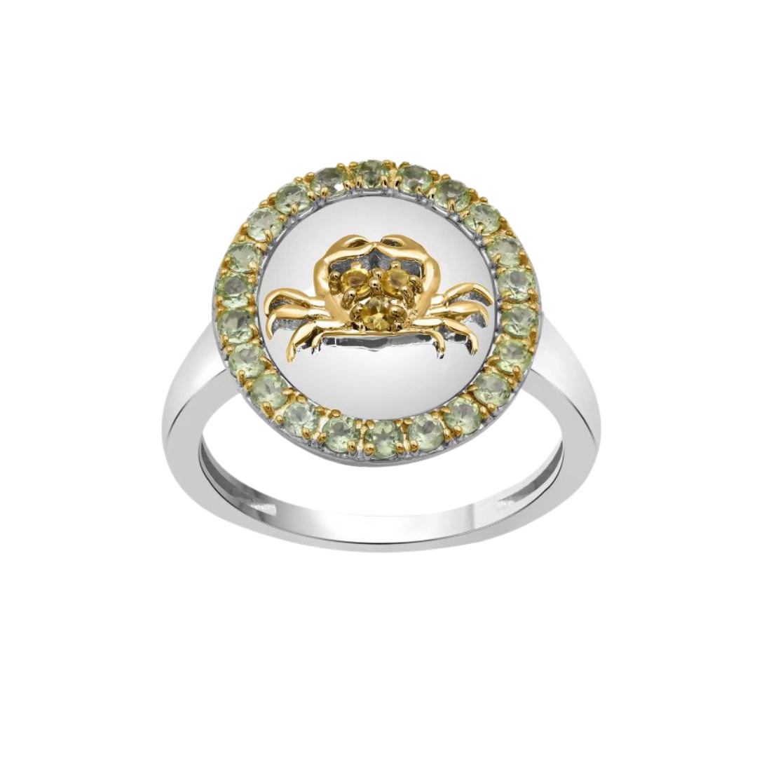 Ross Simons ring in sterling silver with 18k gold, peridot, and citrine, $134.25 (was $179) at Ross Simons