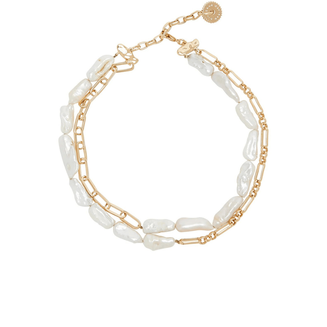 Mignonne Gavigan “Irina” necklace with pearls, $275 at Mignonne Gavigan