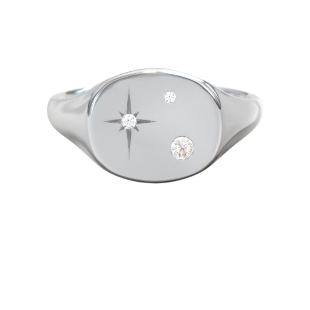 Scosha signet ring in 10k solid gold with gemstones, $394 (was $578) at Lee Fiori