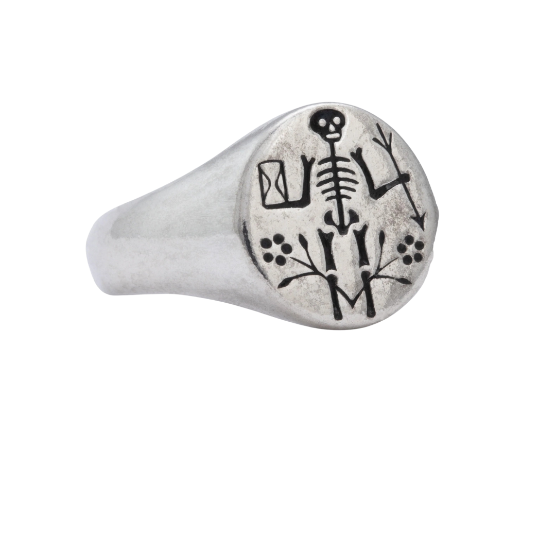 Digby &amp; Iona “Momento Mori” signet ring in sterling silver, $180 at Digby &amp; Iona