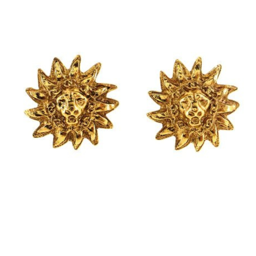 Chanel vintage "Leo Lion Sun" clip-on earrings, $1,310 at Rebag