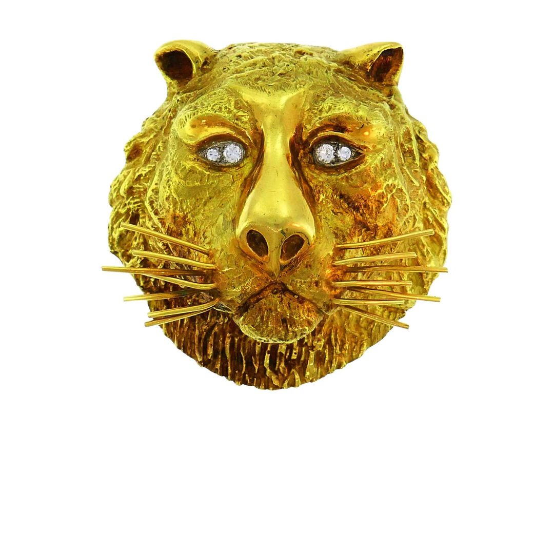 Wander vintage "Leo" pendant brooch in 18k gold with diamonds, $8,000 at 1st Dibs