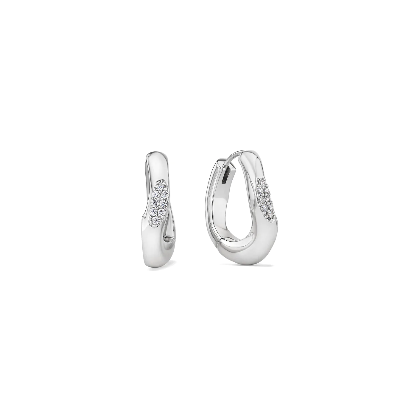 Gaia Huggie Hoop Earrings with Diamonds, $750