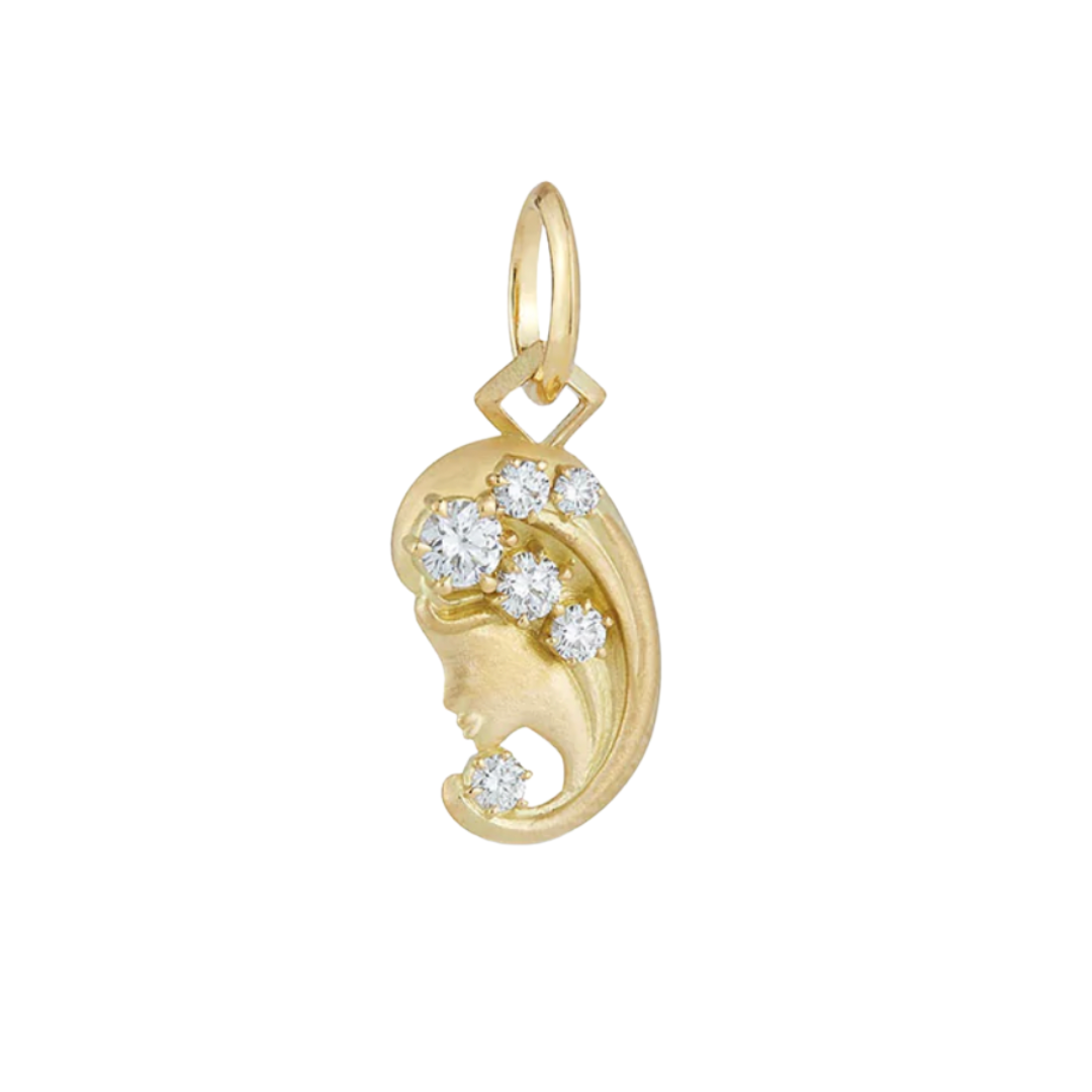 Jade Trau Gold and Diamond Virgo Charm, $1,990