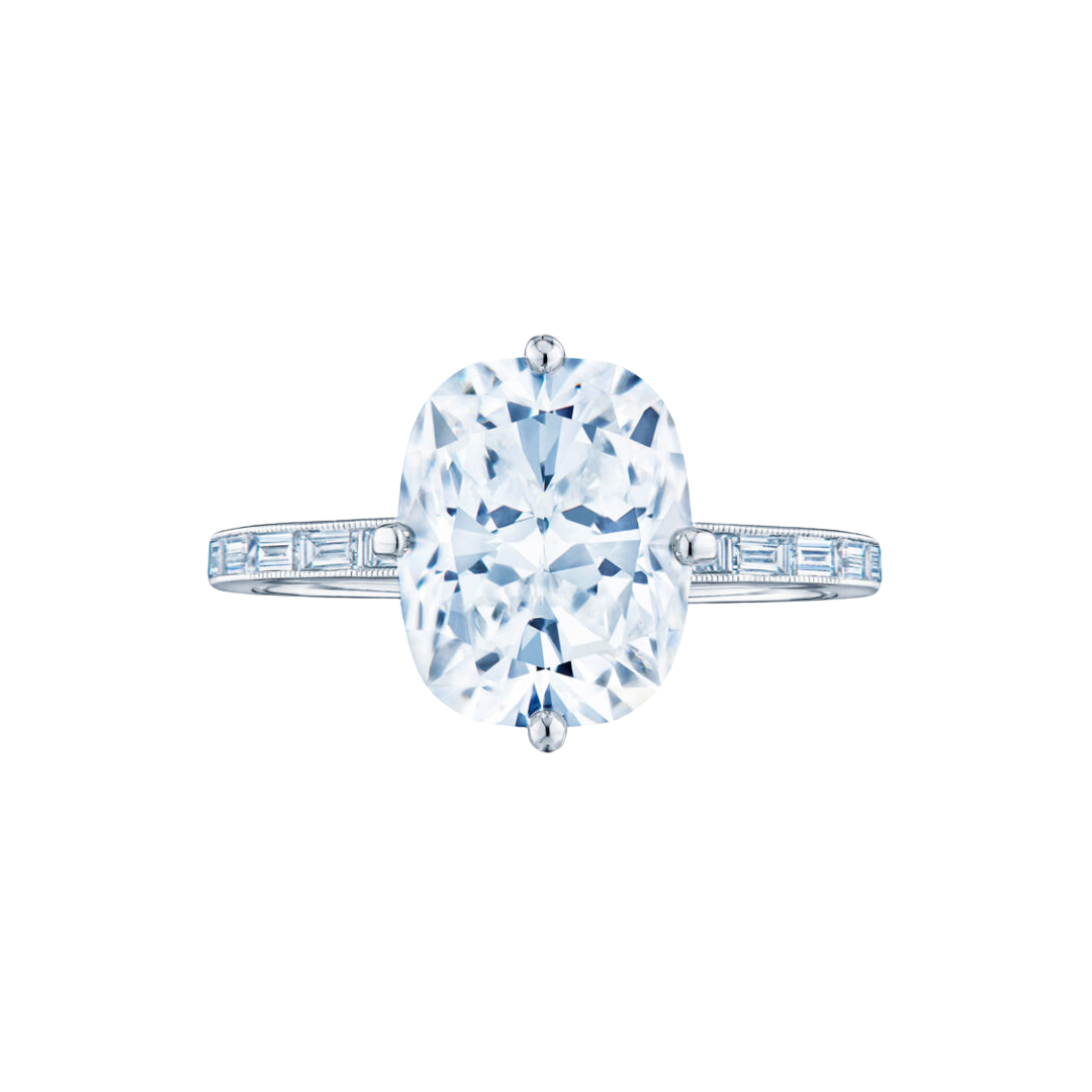 “Compass Set” Kwiat Cushion™ diamond engagement ring, starting at $14,000 at Kwiat