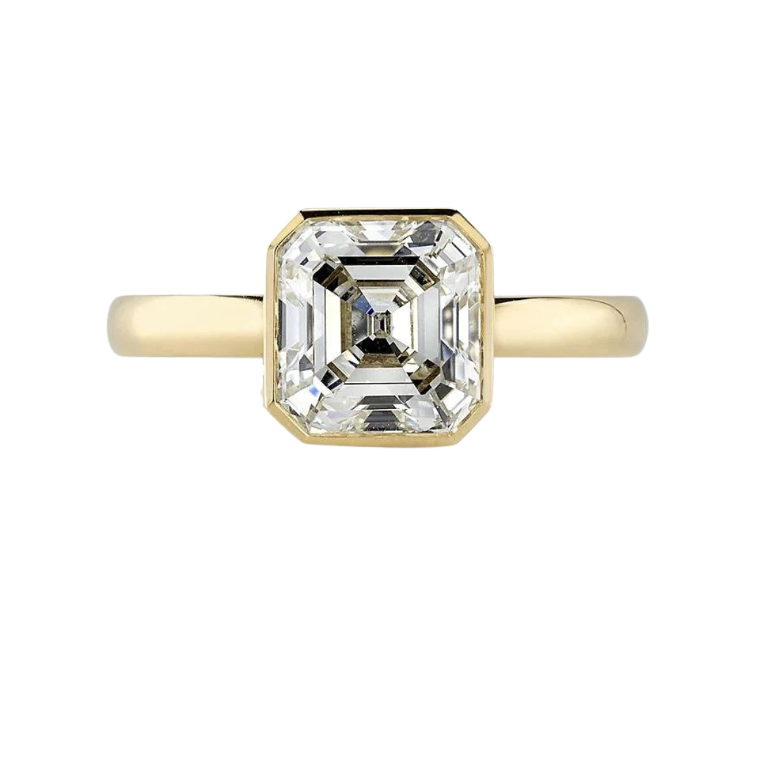 Asscher Diamond "Wyler" engagement ring, $21,900 at I. Gorman Jewelers