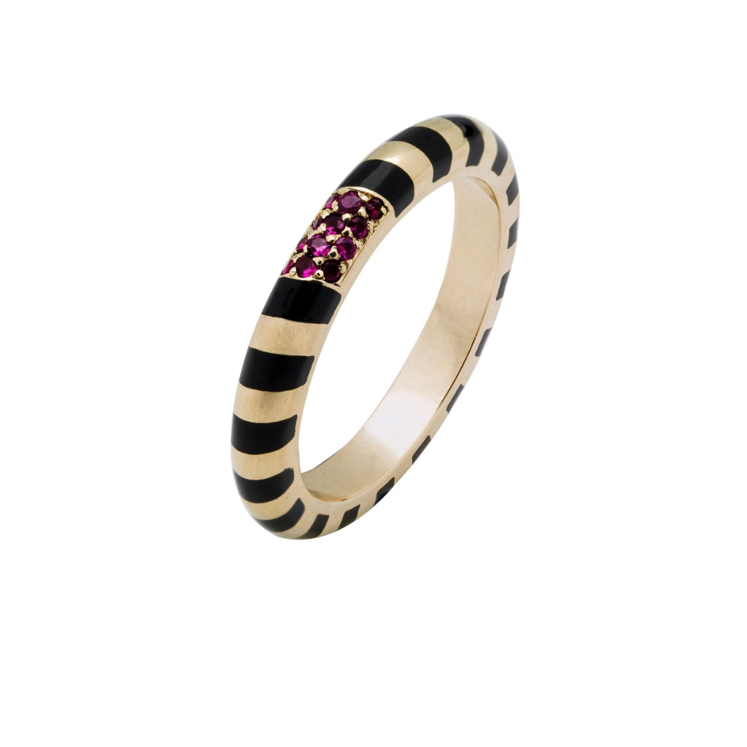“Memphis Pave Candy” band in Thai ruby, $2,064 at Alice Cicolini