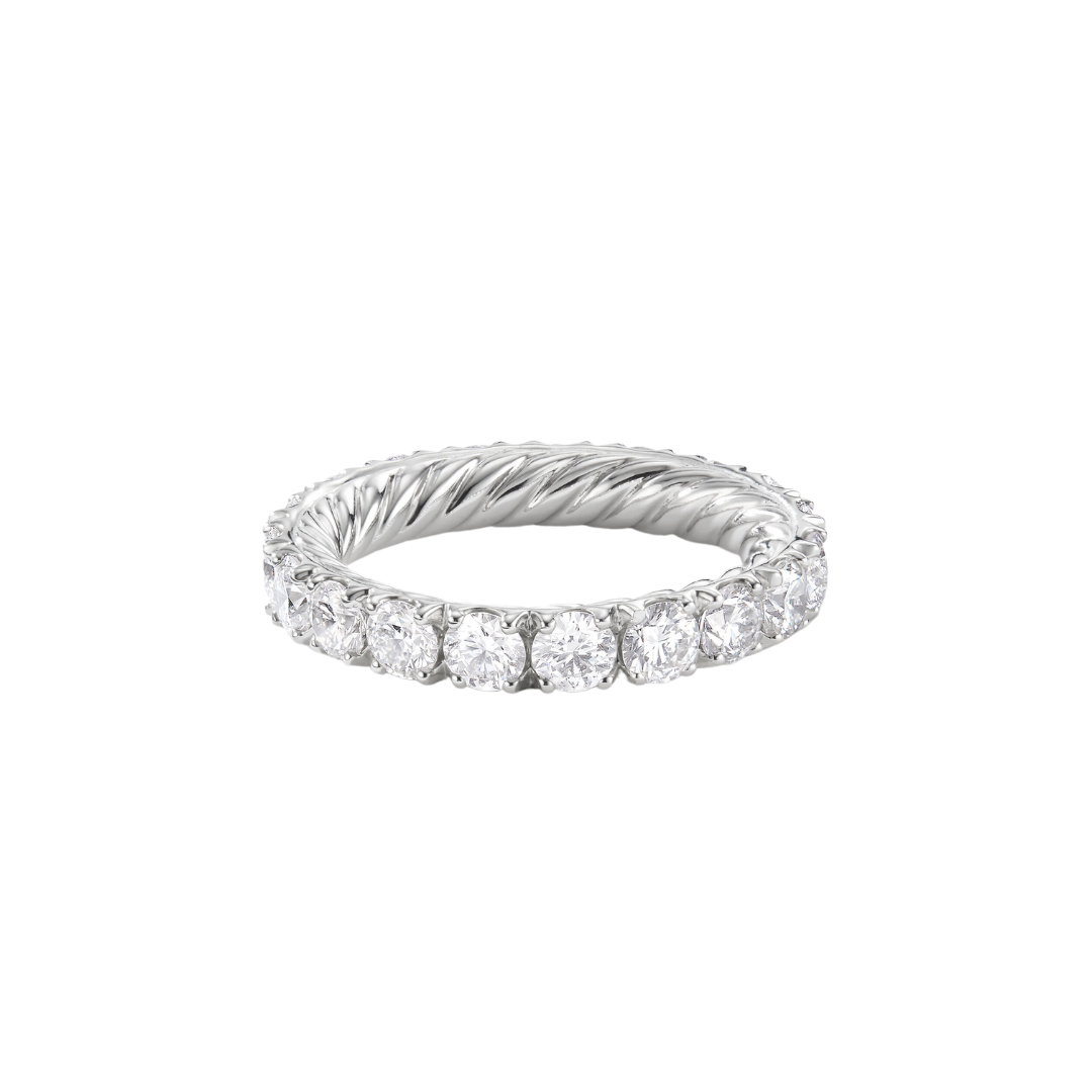 DY “Eden” band ring in platinum with diamonds, $13,500 at David Yurman
