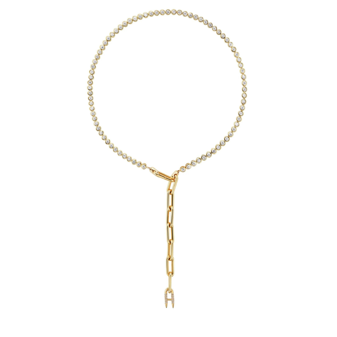 "Heavy Metal" tennis necklace in yellow gold, $45,000 