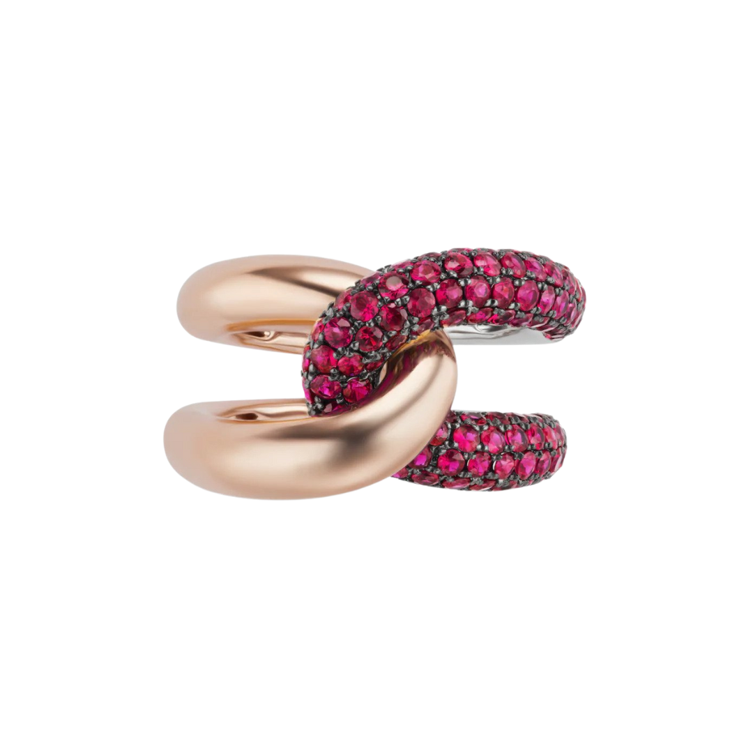 “Intertwin” ring 18k rose gold &amp; ruby, $7,220 