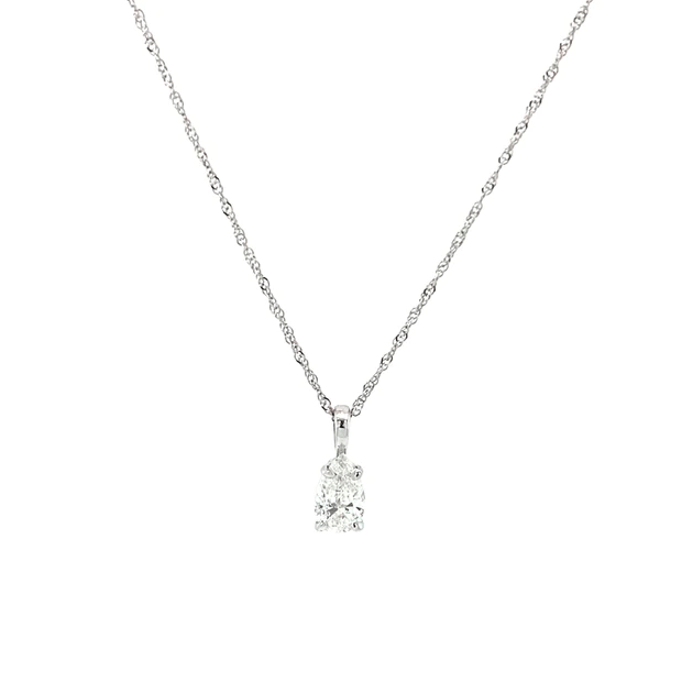 Herzog Jewelers necklace in 14k white gold with diamond, $2,399 at Herzog Jewelers