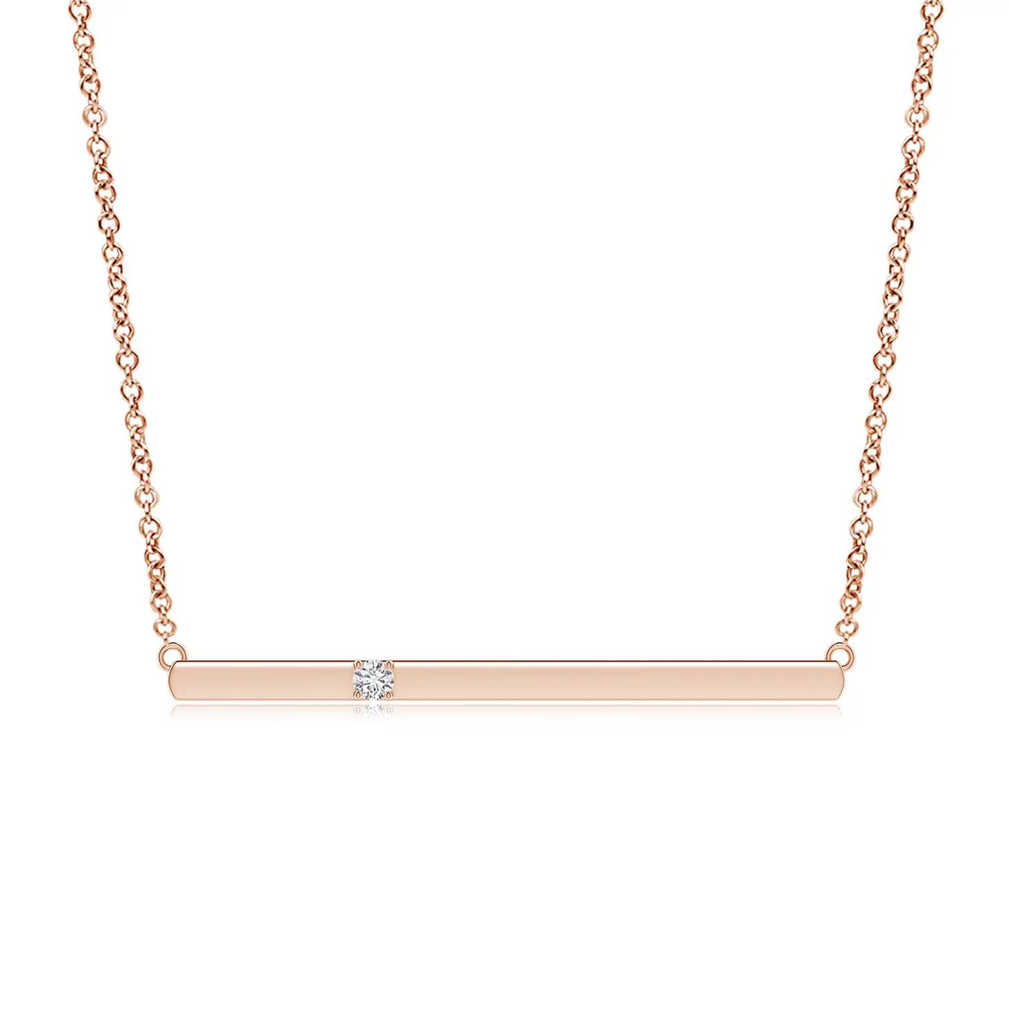 Angara bar pendant necklace in 14k rose gold with diamond, starting at $369 at Angara