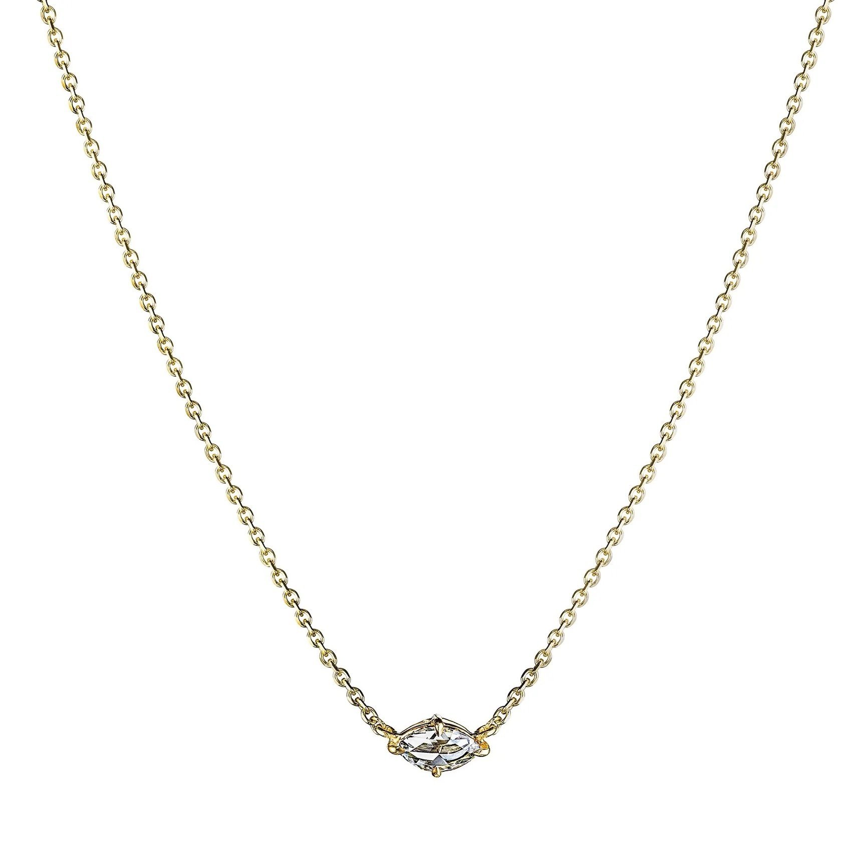 Mimi So solitaire necklace in 18k yellow gold with diamond, $4,900 at Mimi So