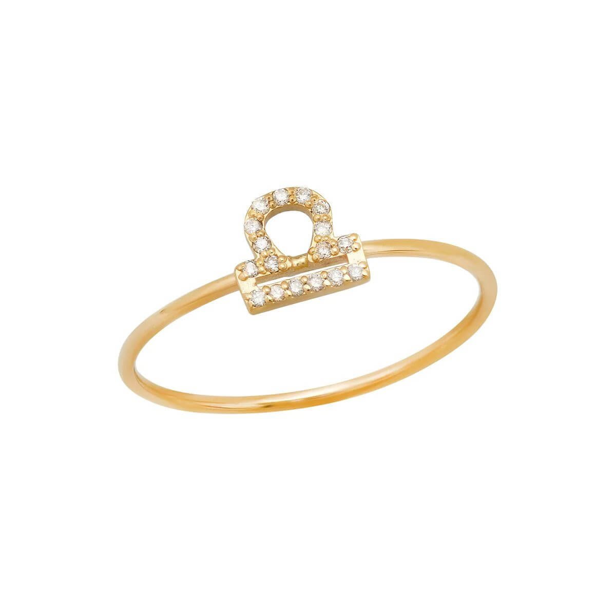 Bychari Diamond and Gold Libra Ring, $325