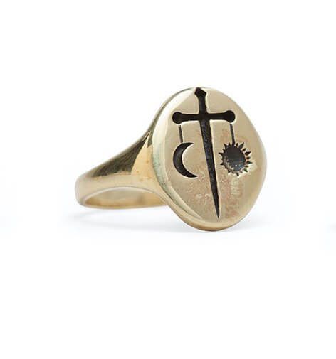  Talon Gold Signet Libra Ring, $124 at Catbird