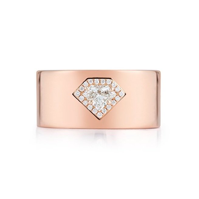 Jemma Wynne 18k rose gold and diamond shield “Prive” cigar band, $6,720 at Jemma Wynne