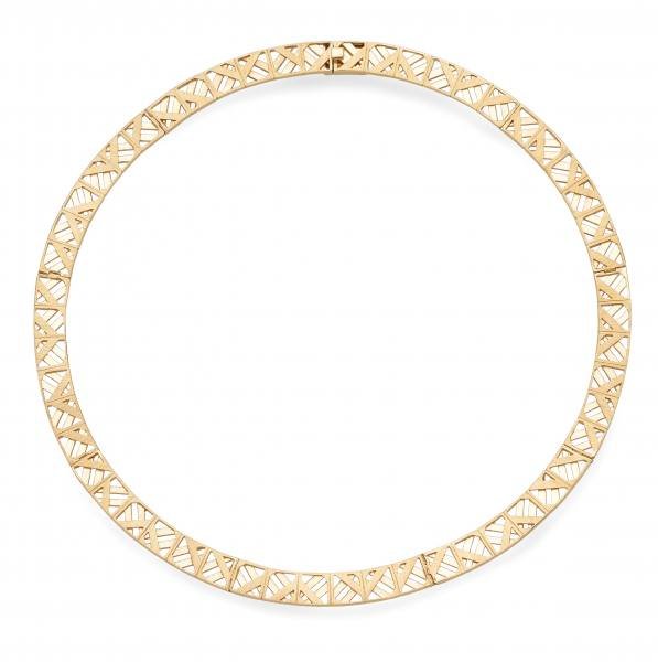 Porto: MATER gold-plated tile choker necklace, $570.42 