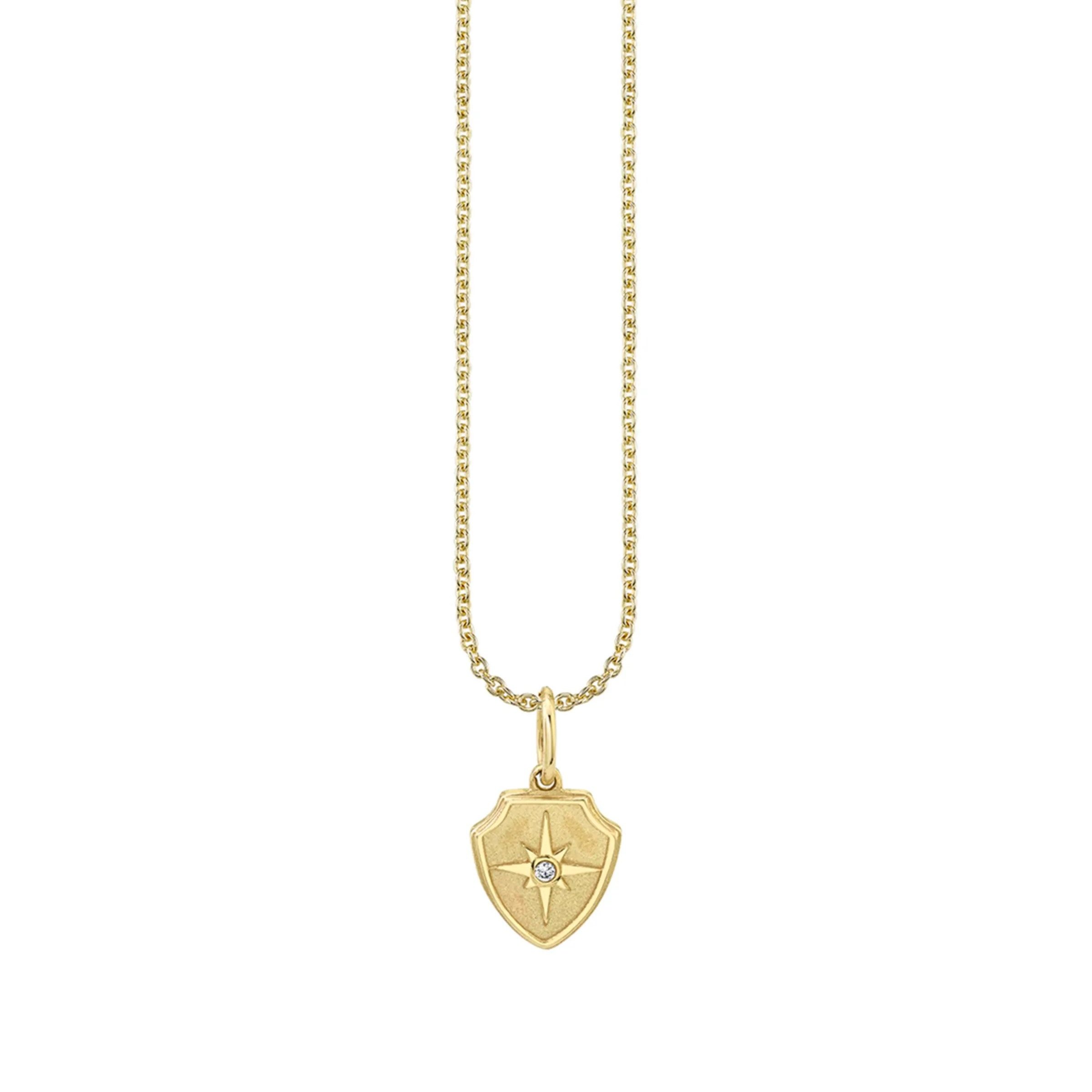 Sydney Evan 14k gold "Starburst Crest" pendant, $495 at Neiman Marcus