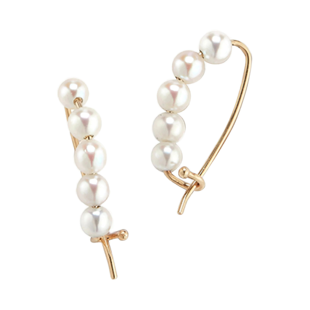 Mizuki 14k gold small pearl pin earrings, $395 at Bergdorf Goodman