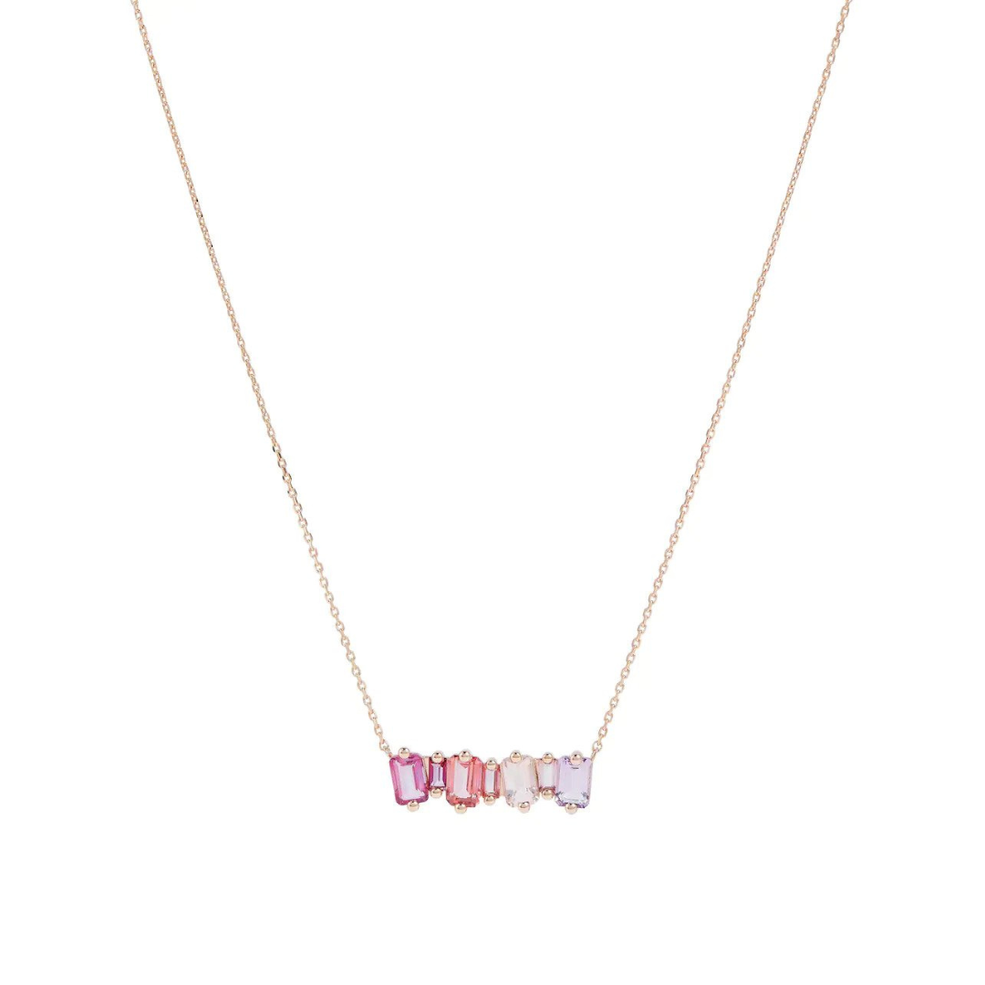 Suzanne Kalan 14k rose gold necklace with topaz baguettes,  $948 at Mytheresa