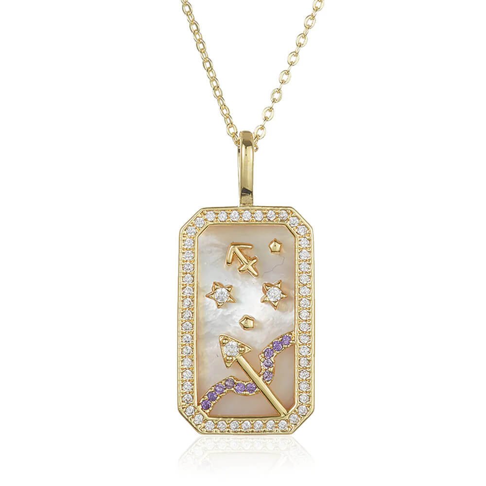 Melinda Maria Gold Zodiac Amulet Necklace, $108