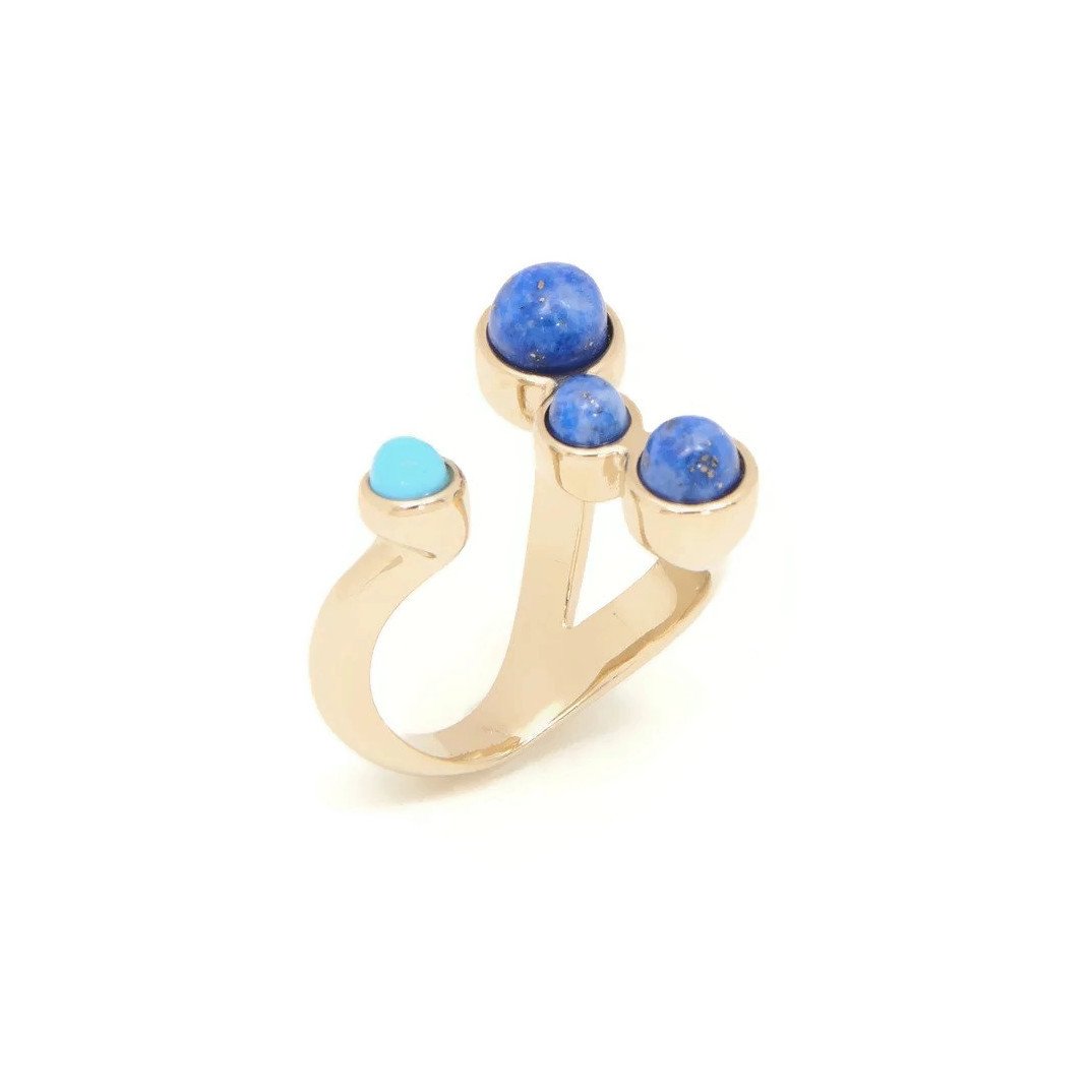 Chloé Turquoise and Brass Sagittarius Zodiac Ring, $390