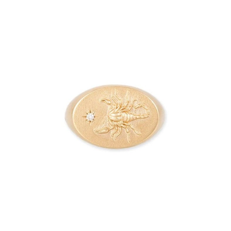 Jacquie Aiche Zodiac Starburst Diamond Capricorn Signet Ring, $2,145