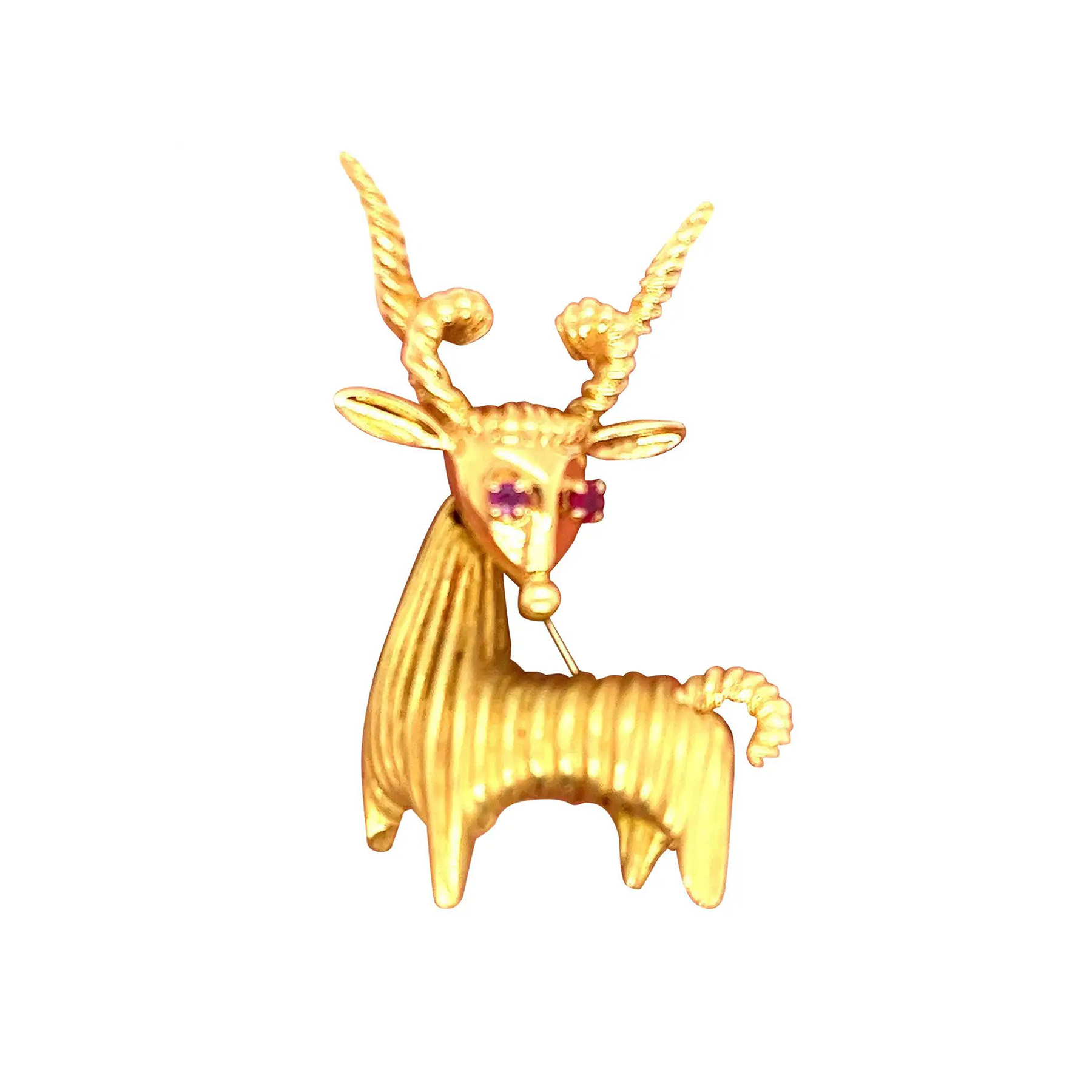 Vintage French Gold and Ruby Capricorn Brooch, $3,000 at 1stDibs
