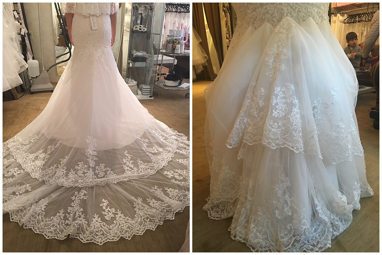 Wedding Dress Bustle Before And After