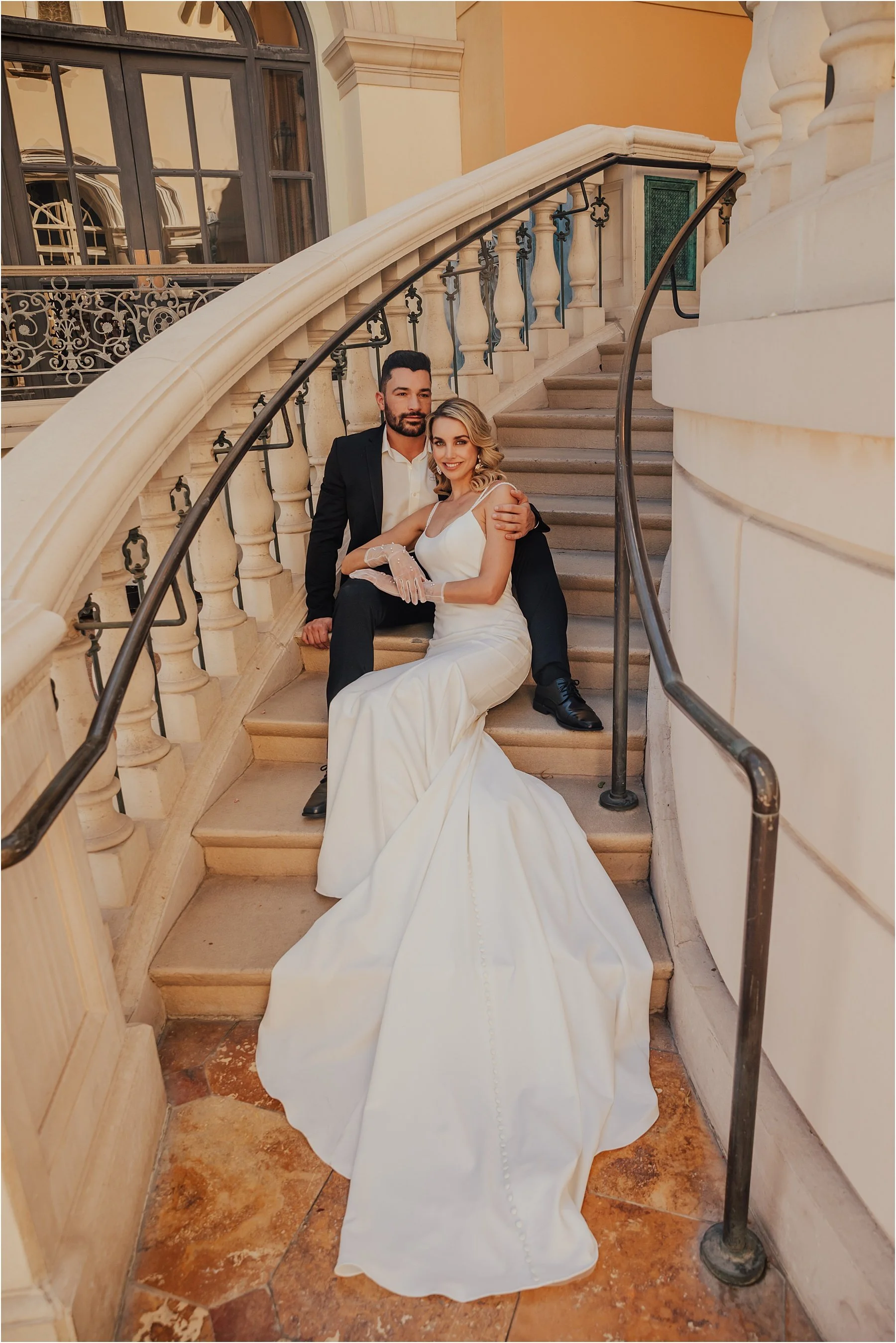 ivory crepe wedding dress
