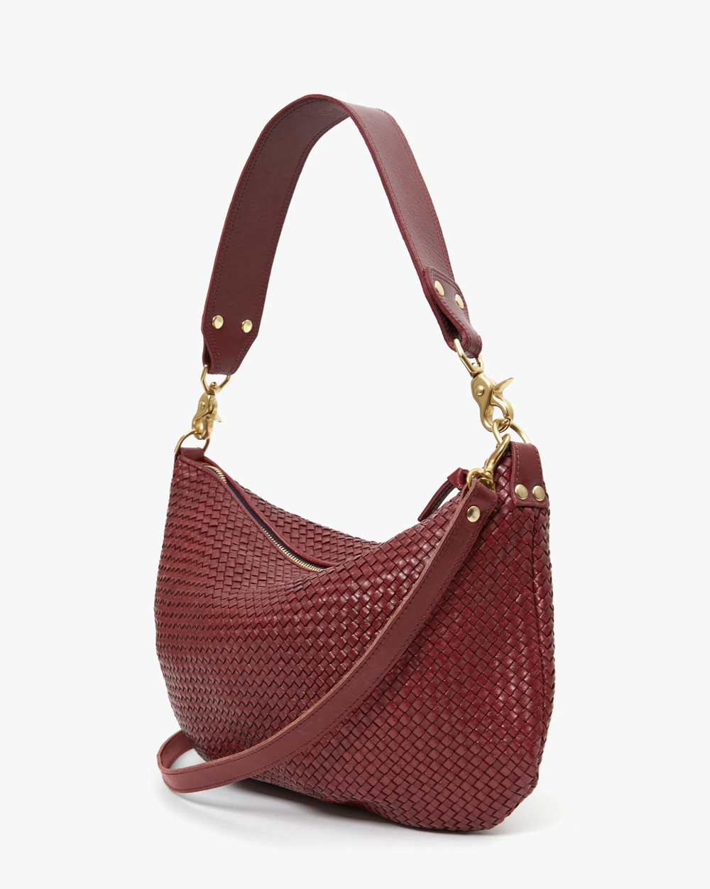 Clare V. Mint Woven Leather Crossbody Bag