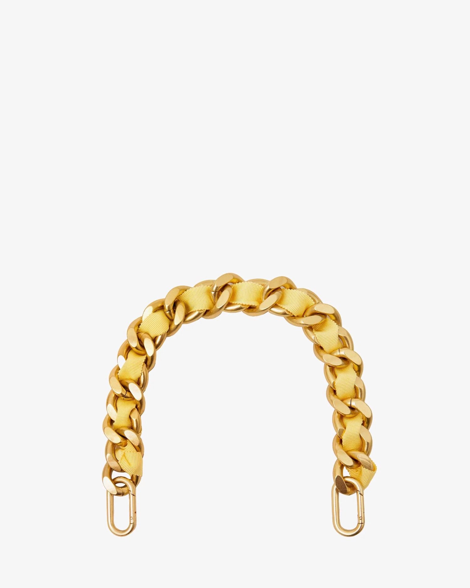 Clare V. Shortie Strap in Butter Grosgrain Curb Chain 