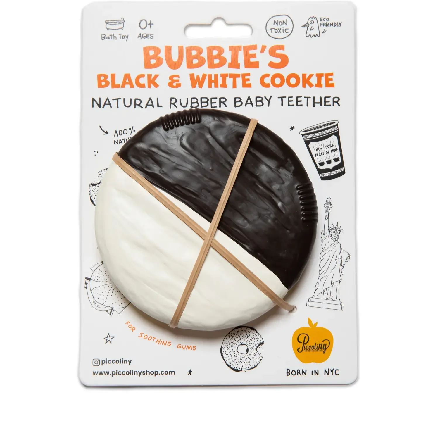 Bubbies Black & White Cookie Teether