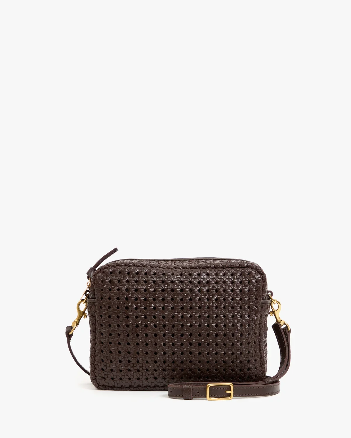 Clare V. Midi Sac in Chocolate Rattan
