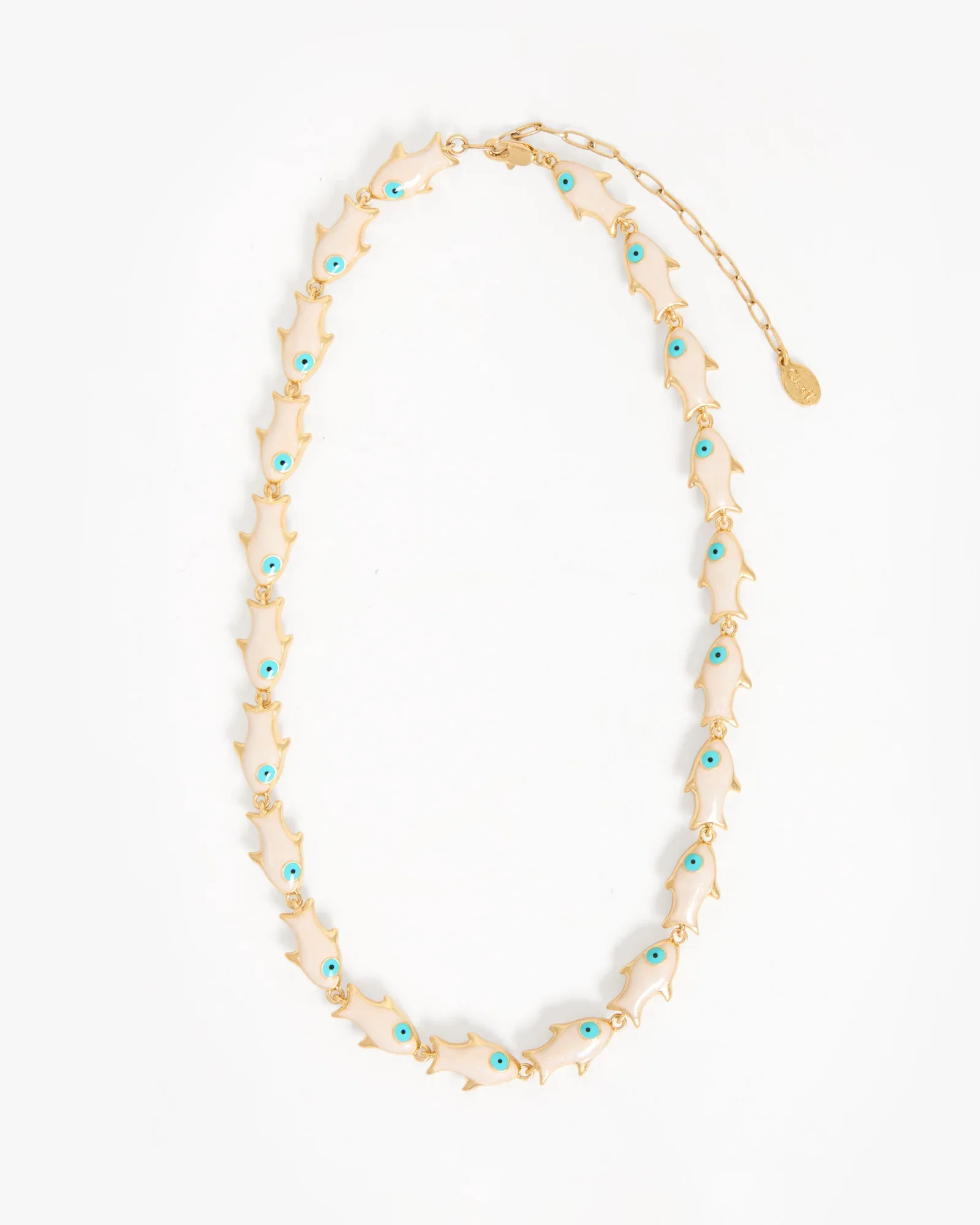 Clare V. Pearl Sardine Necklace in Cream