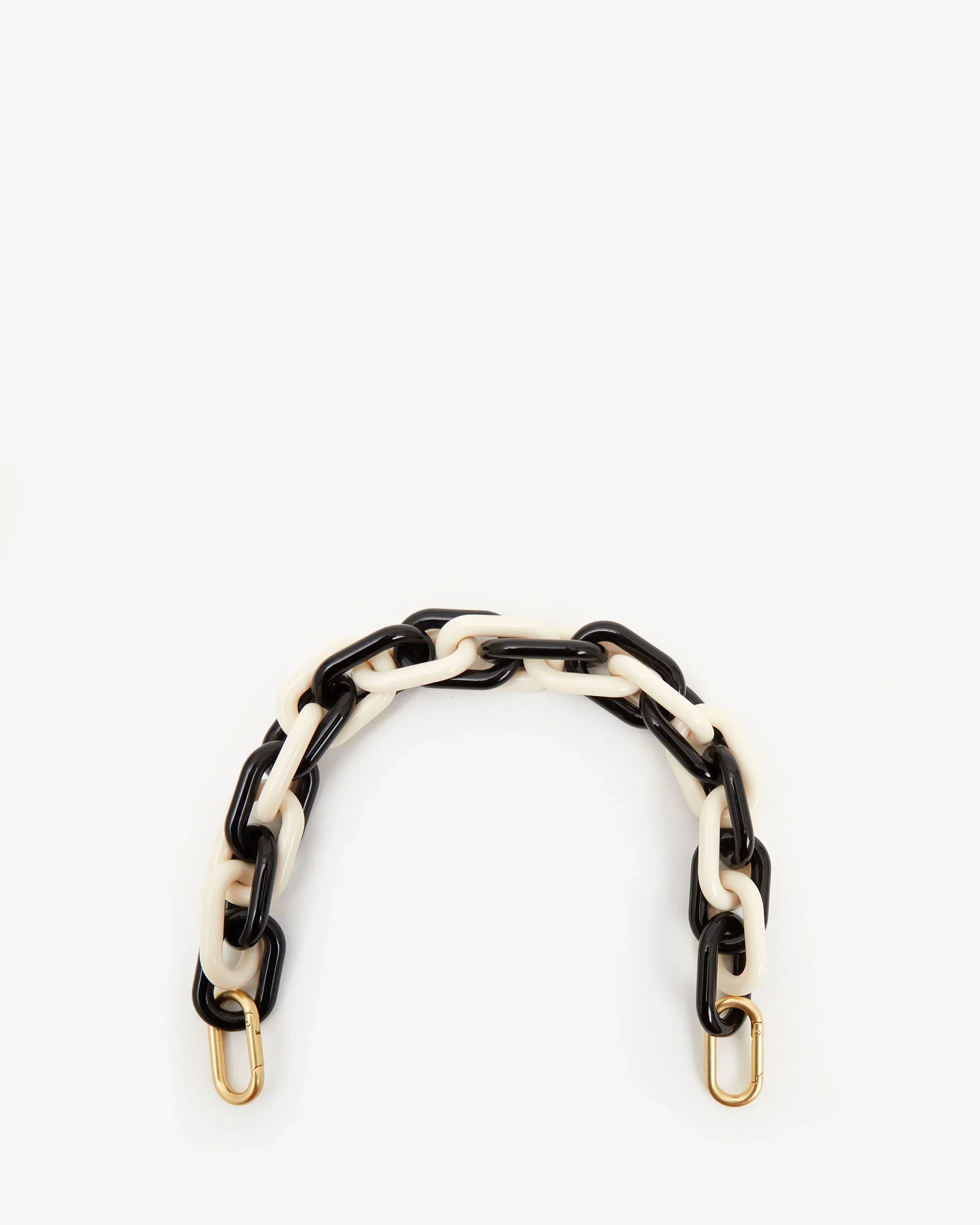 Clare V. Shortie Strap in Black/Cream Resin