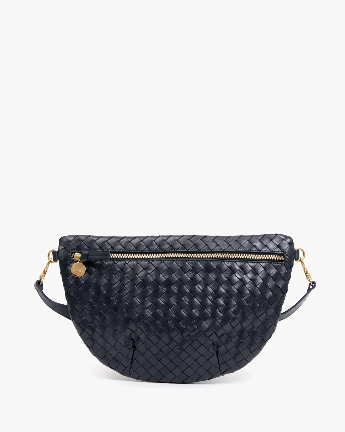 Clare V. Grande Fanny in Twilight Navy Diagonal Woven