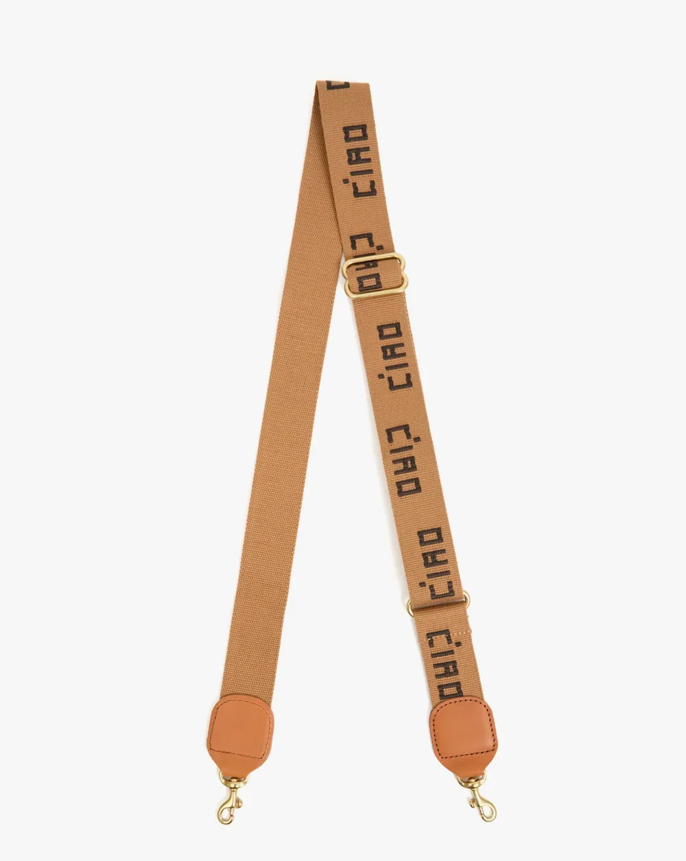 Clare V. Adjustable Crossbody Strap in Tan and Chocolate Ciao