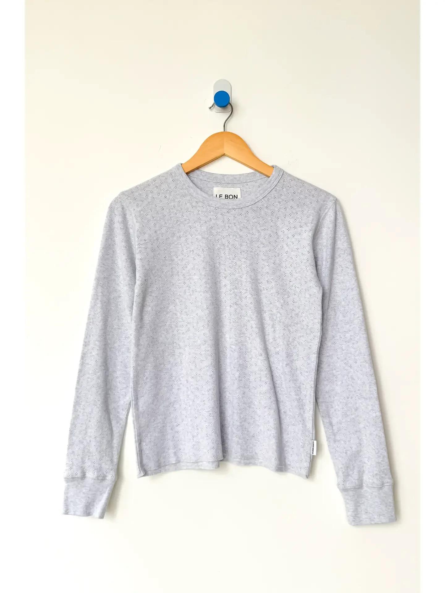 Le Bon Shoppe Pointelle Fundamental Tee in Icy Grey