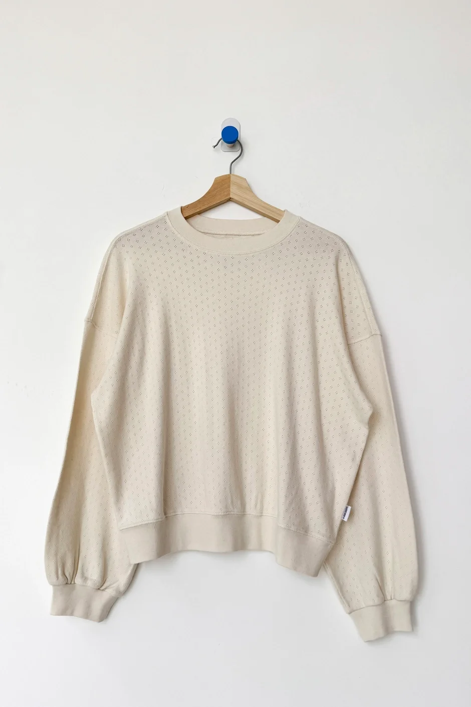 Le Bon Shoppe Pointelle Core Sweatshirt in NATUREL