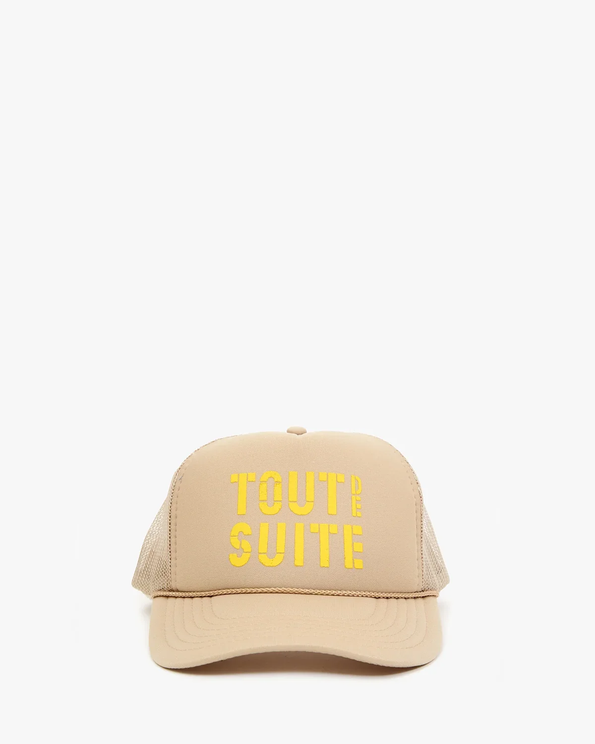 Clare V. Trucker Hat in Khaki w/ Citron Tout De Suite
