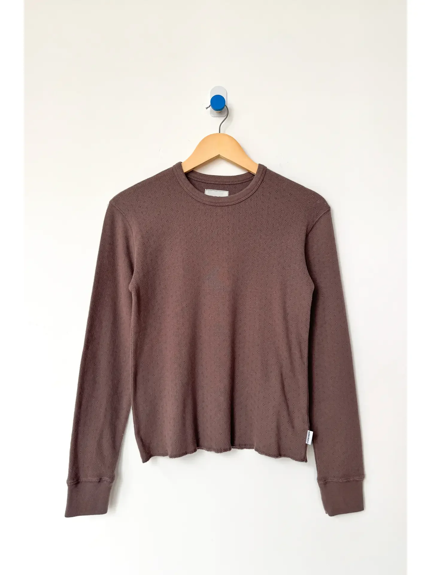 Le Bon Shoppe Pointelle Fundamental Tee in Chocolate