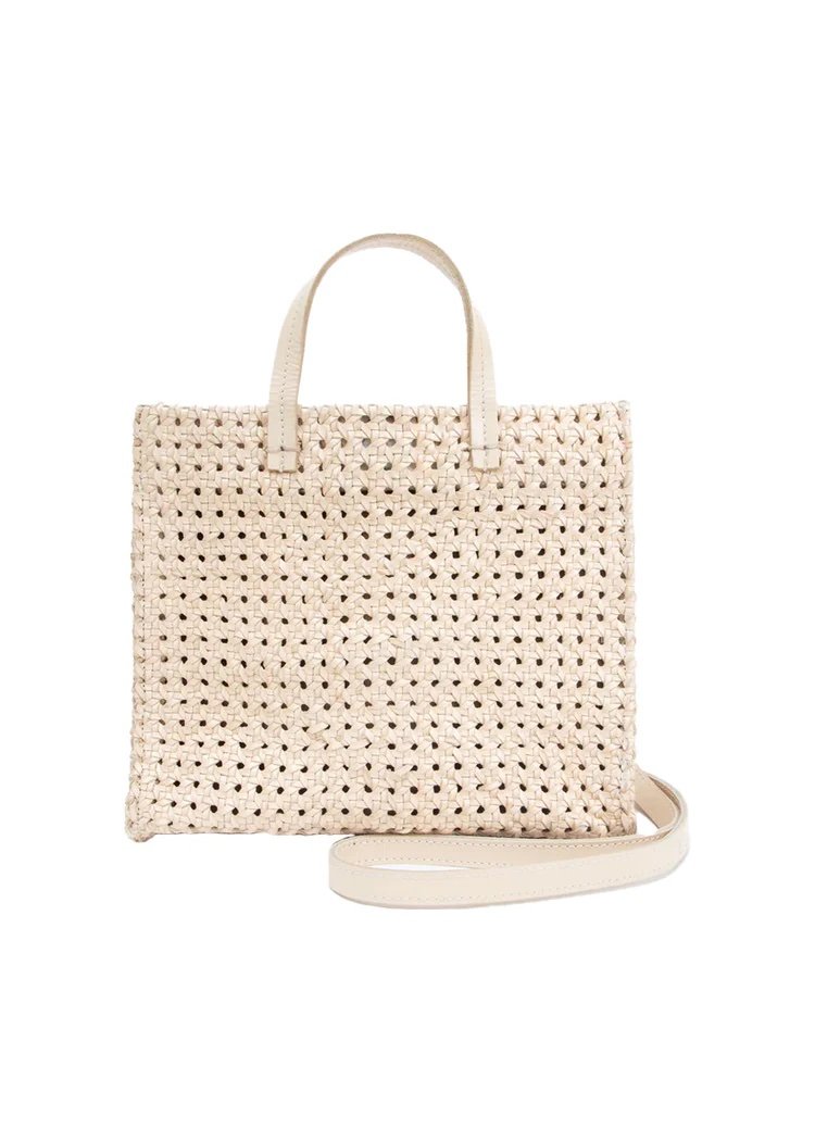 Clare V. Petit Simple Tote in Cream Rattan