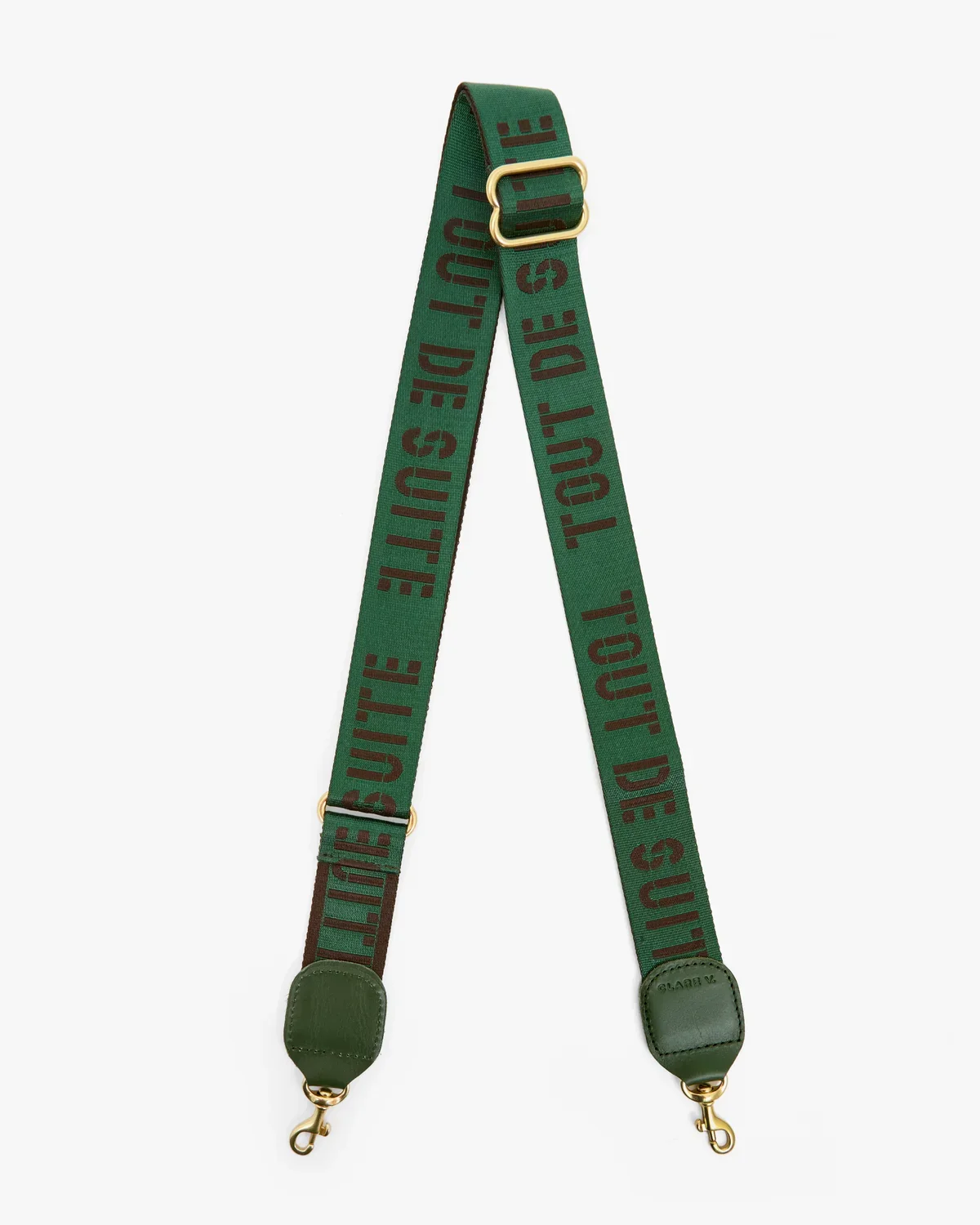 Clare V. Adjustable Crossbody Strap in Evergreen/Chocolate Tout de Suite
