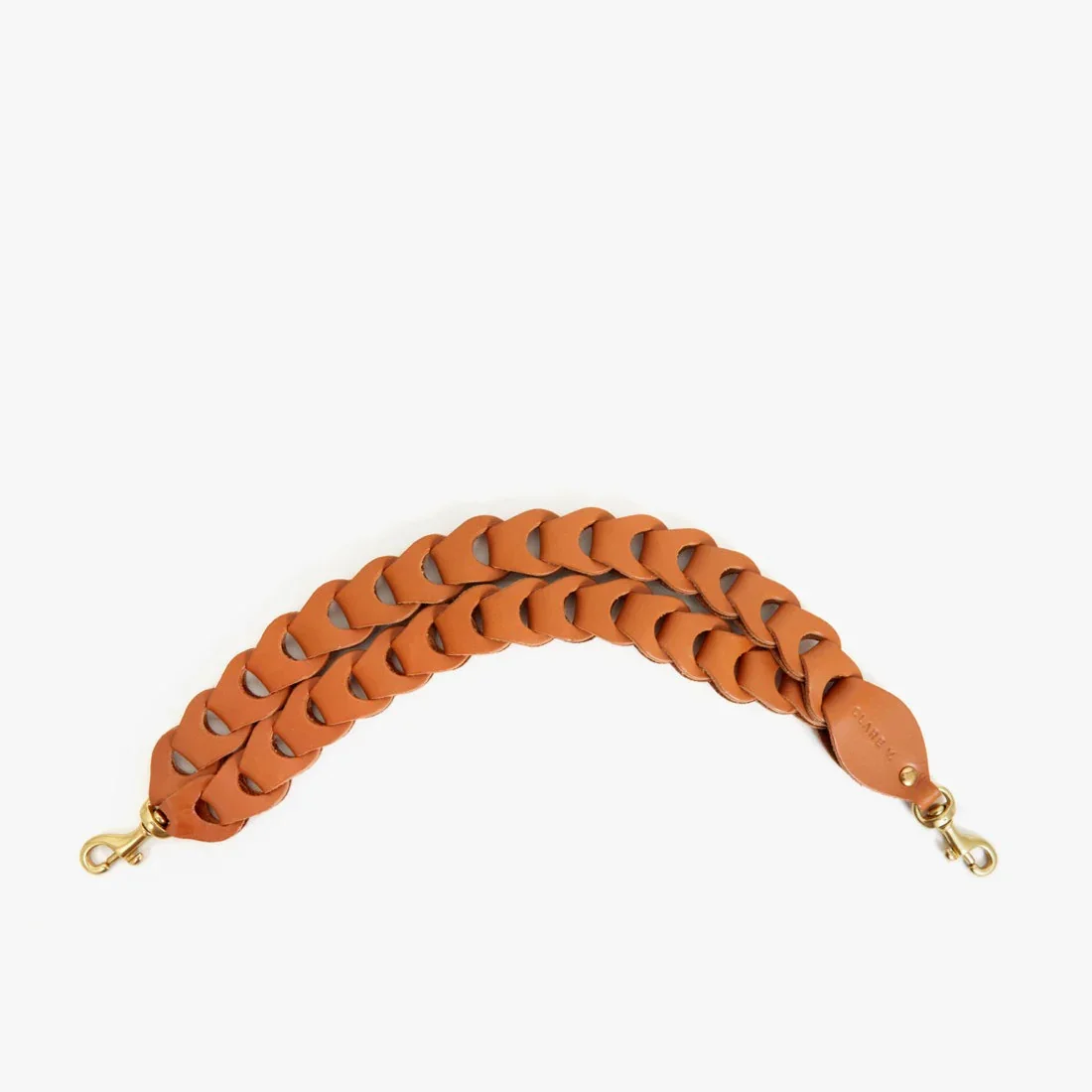 Clare V. Double Veg Link Shortie Strap in Tan Cuoio