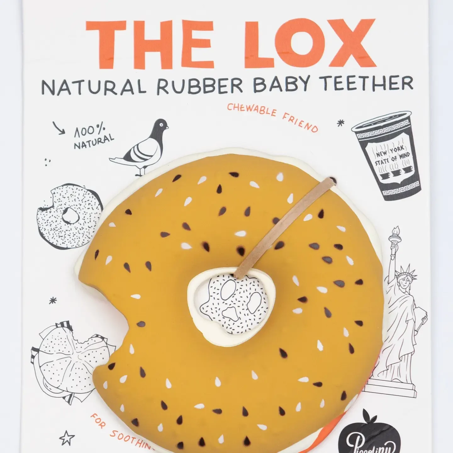 The Lox Bagel Natural Rubber Baby Teether