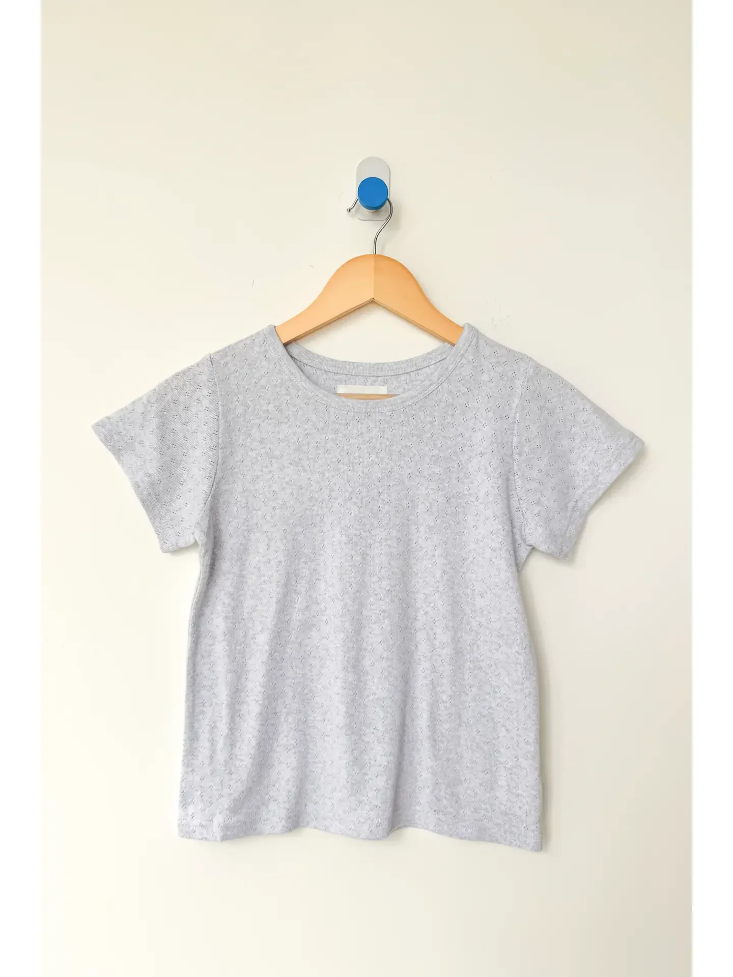 Le Bon Shoppe Pointelle Babe Tee in Icy Grey