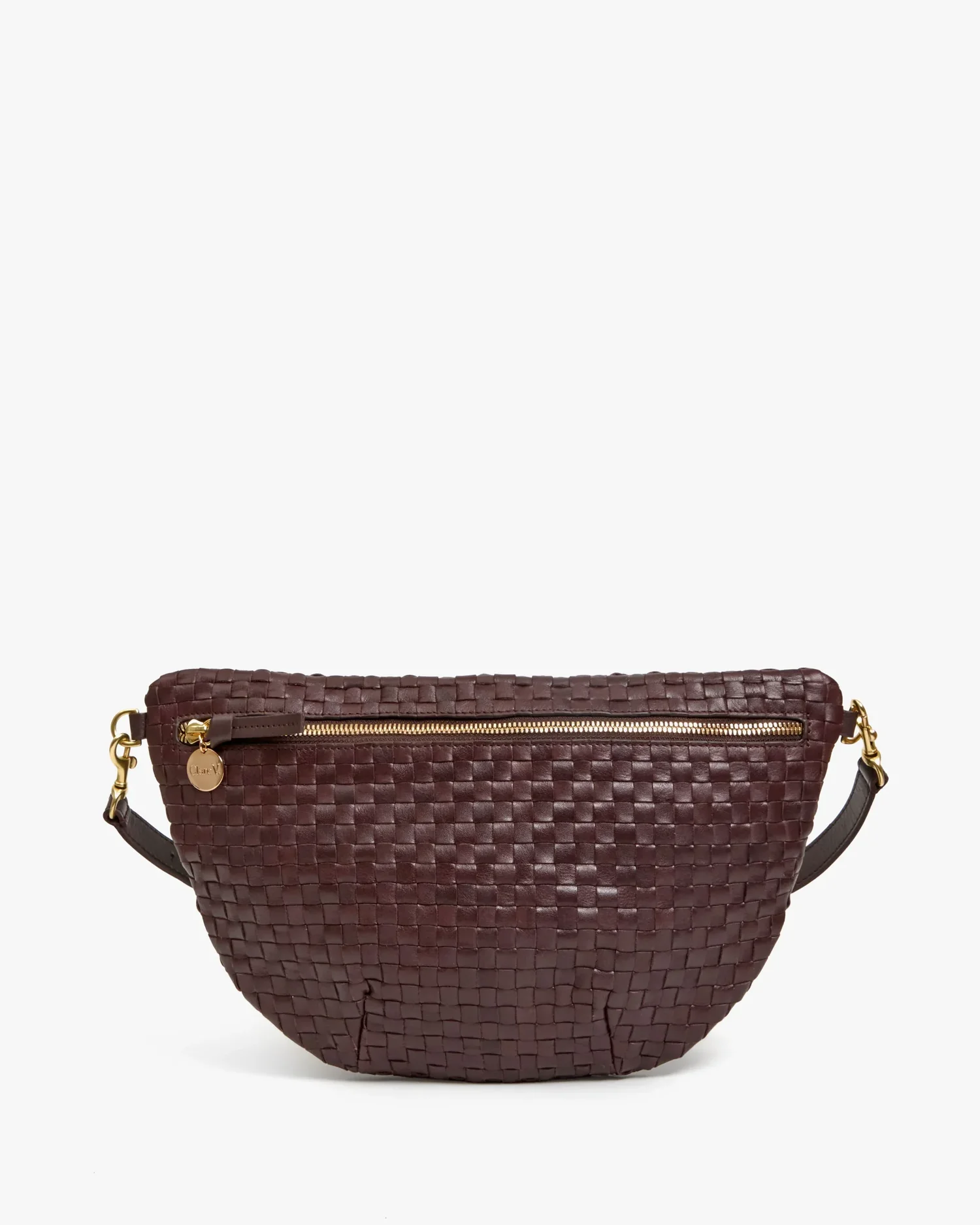 clare v grande fanny tobacco V. in Woven Checker — Zuri&Francis free design with an adjustable strap Clare V. Grande Fanny Pack