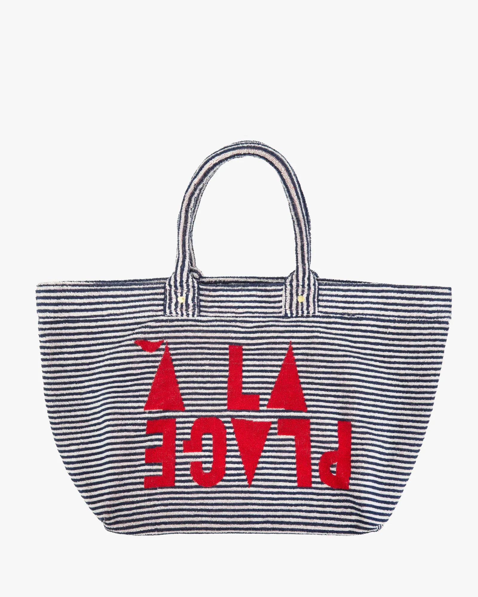 Clare V. La Plage Tote in Deep Dive/Cream Stripe w/ Maraschino À la Plage
