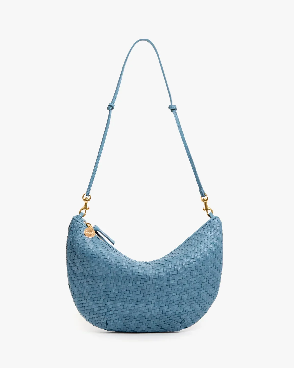Clare V. Lune in Desert Blue Woven Zig-Zag